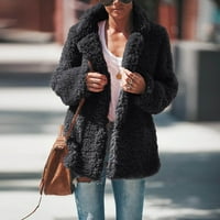 Ženska moda Jesen zimska solidna boja dugih rukava plišana kardiganska jakna tops6sl4492366