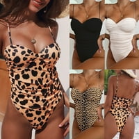 Dame Ljeto seksi leopard Print Solid Color Jednodijelni kupaći kostim bikini odrasli Ženski kaim kostimi