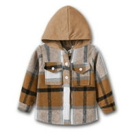 Dječačka odjeća Topli kaput Toddler Boys Girls Košulja kaput jakna plaćena djeca s dugim rukavima na
