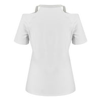 Odeerbi sa vrhova ramena za žene Ljeto kratkih rukava bluza modna V-izrez kauzalna štamparska majica