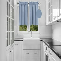 R Slate Solid Color Tier Panels Džepni prozor Zastava za zavjese kuhinje u kupaonici Rasadnici Varancija Filtriranje filtriranje 20 široka 24 Dužina svakih nivoa
