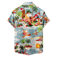 Havajska majica Santa Surfav kratkih rukava Summer Beach Casual Button-down Aloha Majica Kids Obrt veličina