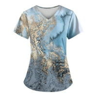 Ženski vrhovi okrugli dekolte modna bluza Grafički printira Ženske majice Skraćeno rukav Ljetni tunik