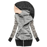 Miayilima kaputi za ženske casual faission jakna dukserica patentni džepni kaput leopard ploče za ispis