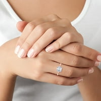 Tucson - Moissite Asscher Cut Lab Diamond Solitaire Angažman prsten