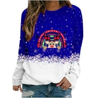 Žene modni okrugli vrat Božićni dugi rukavi vrhovi bluza pulover dukserica HOT6SL869476