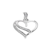 Sterling Silver ženski okrugli dijamantski privjesak za srce CTTW