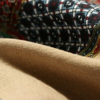 Cardigan za žene Zimska jesen topla odjeća Print s kapuljačom s džepovima Vintage kaputi vrhovi