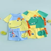 Mubineo Toddler Boys Ljetni slatki dinosaur kupaći kostimi kratki rukav O vrat na vratu + tisak elastičnih