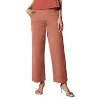Durtebeua casual pantalone za žene visoke rastezljive široke hlače za noge narančaste