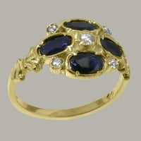 Britanci napravili tradicionalni zlatni prsten od 10k žutog zlata s prirodnim dijamantskim i safirnim