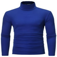 Grianlook muns comfy solid color bluza visoki vrat dugih rukava Basic Tee sport nacrtati majicu Royal