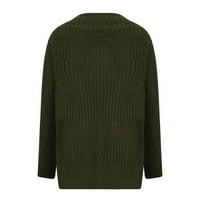 Ženski pleteni kardigan kaput kardigan jakna džemper zimska odjeća jesen džemper jakna za žene dugi kardigan duks pauška vojska zelena m