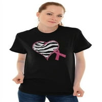 Srce Zebra Cancer dojke svjesna ružičasta ženska grafička majica majica ties brisco brendovi