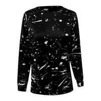 Lowrofile majice za žene dugih rukava Ležerne prilike modni ispis O-izrez Loose Basic Top Winter Fall