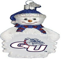 Old World Božićni univerzitetski buldogani Snowman Staklo Ornament Novo