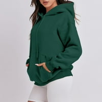 Ženska pulover pulover pulover dugih rukava s kapuljačom, toplo mekani labavi dukserih vojske zeleni