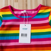 Kiapeise Girls Bright Rainbow Stripes O-izrez Dugi rukavi