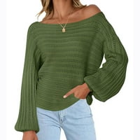 Žene plus veličine Žene Ležerne prilike modne pulover dugih rukava sa dugim rukavima zelena