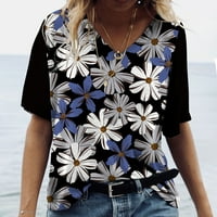 The majice za žene kratki rukav vrhovi Bluze Regularne fit t majice Pulover tees vrhovi cvjetni ispis