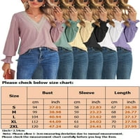 Capreze čipka za šivanje majice Hollow Tunic bluza za žene vrećastih čvrstih boja, jesenski dugi rukav