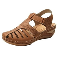 Hinvhai Womens Ljetne cipele Čišćenje Žene Ljetne modne casual Sandale Ležerne prilike ravne boje cipele