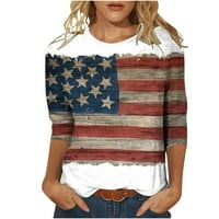Ženska američka majica za zastavu USA 4. srpnja vrhovi zastava Labavi patriotske novitetne majice Neovisnosti