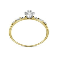 Jewels 10kt Žuto zlato Ženo okruglo prong-set Diamond Ovalni klaster prsten CTTW