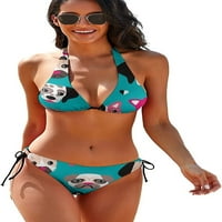 Pug dalmatinski husky ženski Halter String Triangle bikini setovi dva seksi kupaći kostimi