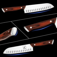 IMARKU Santoku Nož, njemački nož visokog ugljičnog čelika, profesionalni kuharski nož sa ergonomskom