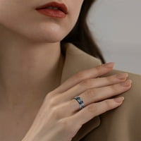 Lowrofile prstenovi za žene djevojke za odrasle trobojni par karbonski par od titanijum čeličnih prstena