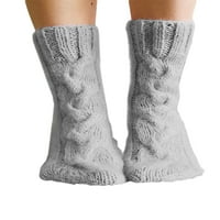 PUDCOCO žene pletene kratke čarape protiv klizanja tople fleke čarape