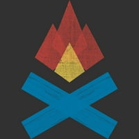 Campfire Muški ugljen sivi grafički tee - dizajn ljudi M