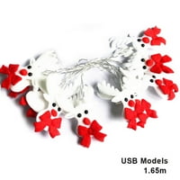 1,65m-10d Božićni USB LED žičari Svjetla Elk Fairy viseći ukras