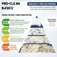 Pro-Clean Basics Premium vrhovni, novi glatki dres die rez 16in 16in bijela majica, 100 lb. bale