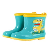 Tenmi dječaci Djevojke Rain Boot Wide Calf Vodootporne čizme Crtani gumene čizme Izmjenjive obloge Vrtne cipele Hodanje Lagane prozračne kiše Tamno zeleno 12C
