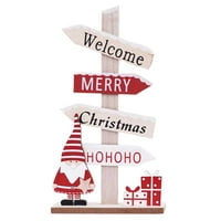 Sretan božićni drveni znakovi ukras za ornament santa Santa Claus Drveni ukras za kućni dekor zabave