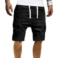 Outfmvch Cargo Hlače za muškarce Ljetne kratke hlače Džepne džepove Gumb Hlače za muškarce Teretne hlače