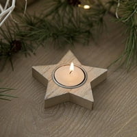 HGW Christen Wooden Snowflake svijećnjak božićno stablo svijećnjaka pet šiljasti zvijezda svijećnjaka