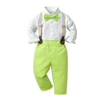 Gospodin Outfit za dječake Toddler dugih rukava čvrsta majica vrhovi suspenderi hlače dječje dječje