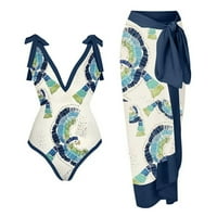 Hvyesh One kupaći kostim Ženska temmy Control Dvije ljetne oblikovanje tiskana Bikini Tankini i šifon