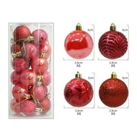 Deyuer Božićni prečnik kuglice Diverse Styles Lako se objesiti izvrsnim šarenim praznim vijencem Garland Decor Xmas Tree Ball Ornament Božićni ukras