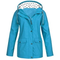 Kišna jakna u puni u boji Ležerne jakne za žene tačkice uzorak Vjetrootporni dugi rukavi zimski kaputi