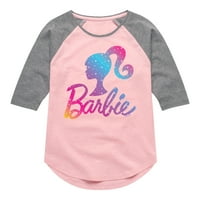 Barbie - Odmor i Božić - Ombre Iconip Logo - Todler i Youth Girls Raglan Graphic majica