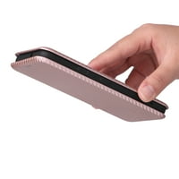 Cover FEISHELL FLIP WALLET za Samsung Galaxy S Plus, otporna na udarcu Slim Fit Carbon Fiber Textere PU kožna magnetska zatvarača Folio Card Pocket Chickstand Telefonska futrola, Pink