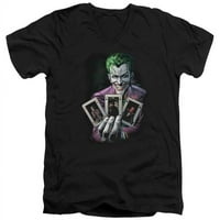 Batman majica za odrasle kratke rukave 30- V-V-V-izrez, crna - srednja