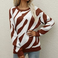 Plit okrugle dukserice Žene Zippe Toplo Ženska pruga personalizirana modna pletena pulover džemper casual