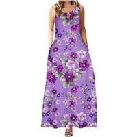 Ernkv ženska maxi labava haljina cvjetna cvjetna odjeća za ispis ljeto plaža haljina za vratnicu Elegantne