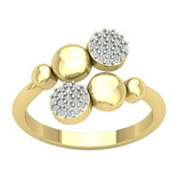Araiya 14K žuti zlatni dijamantni obični prsten, veličine 6