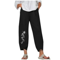 Fartey ženske pamučne pantalone od pamuka Labavi maslačak grafički prozračne sportske hlače Tulip Hem